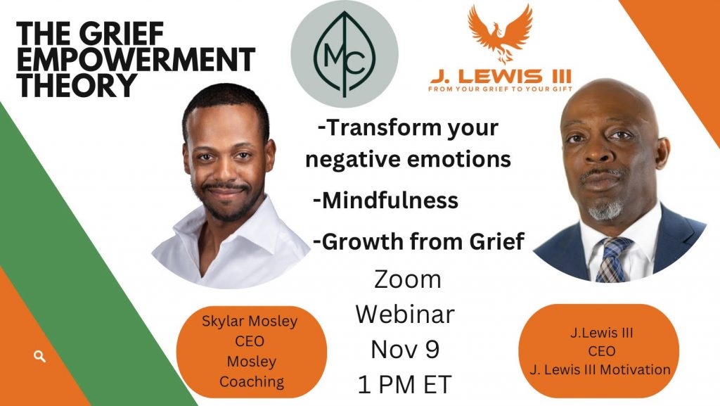The Grief Empowerment Theory webinar image.